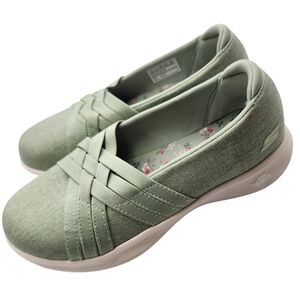Skechers Goga Mat Women's Green Slip On Sneakers Size 5‎